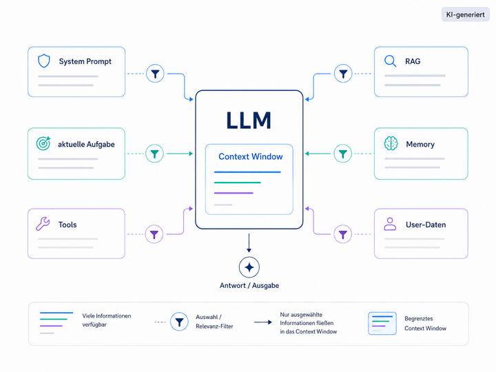Context Engineering bei KI-Agenten mit Prompt, Tools, Memory und Unternehmensdaten